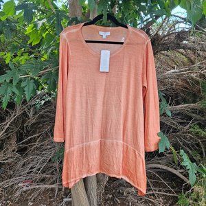 New Directions Orange Lightweight Tunic Top